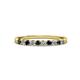3 - Clara 2.40 mm Black and White Diamond 10 Stone Wedding Band 