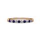 3 - Clara 2.40 mm Blue Sapphire and Diamond 10 Stone Wedding Band 