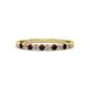 3 - Clara 2.40 mm Red Garnet and Diamond 10 Stone Wedding Band 