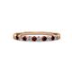 3 - Clara 2.40 mm Red Garnet and Diamond 10 Stone Wedding Band 
