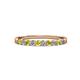 3 - Clara 2.40 mm Yellow and White Diamond 10 Stone Wedding Band 
