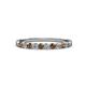 3 - Clara 2.40 mm Smoky Quartz and Diamond 10 Stone Wedding Band 