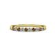 3 - Clara 2.40 mm Smoky Quartz and Diamond 10 Stone Wedding Band 