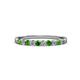3 - Clara 2.40 mm Green Garnet and Diamond 10 Stone Wedding Band 