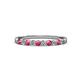 3 - Clara 2.40 mm Rhodolite Garnet and Diamond 10 Stone Wedding Band 