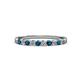 3 - Clara 2.40 mm Blue and White Diamond 10 Stone Wedding Band 