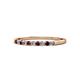 1 - Clara 1.80 mm Red Garnet and Diamond 10 Stone Wedding Band 