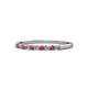 1 - Clara 1.80 mm Rhodolite Garnet and Diamond 10 Stone Wedding Band 