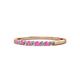 1 - Clara 1.80 mm Pink Sapphire and Diamond 10 Stone Wedding Band 