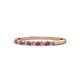 1 - Clara 1.80 mm Rhodolite Garnet and Diamond 10 Stone Wedding Band 