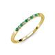 2 - Clara 1.80 mm Emerald and Diamond 10 Stone Wedding Band 