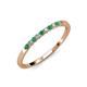 2 - Clara 1.80 mm Emerald and Diamond 10 Stone Wedding Band 