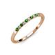 2 - Clara 1.80 mm Green Garnet and Diamond 10 Stone Wedding Band 