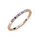 2 - Clara 1.80 mm Iolite and Diamond 10 Stone Wedding Band 