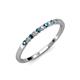 2 - Clara 1.80 mm Blue and White Diamond 10 Stone Wedding Band 