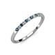 2 - Clara 2.00 mm London Blue Topaz and Diamond 10 Stone Wedding Band 