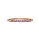 3 - Clara 2.00 mm Pink Tourmaline and Diamond 10 Stone Wedding Band 