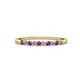 3 - Clara 2.00 mm Amethyst and Diamond 10 Stone Wedding Band 