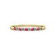 3 - Clara 2.00 mm Rhodolite Garnet and Diamond 10 Stone Wedding Band 
