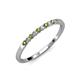 3 - Clara 2.00 mm Peridot and Diamond 10 Stone Wedding Band 