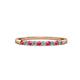 3 - Clara 2.00 mm Rhodolite Garnet and Diamond 10 Stone Wedding Band 