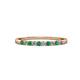 3 - Clara 2.00 mm Emerald and Diamond 10 Stone Wedding Band 