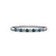 3 - Clara 2.00 mm Blue and White Diamond 10 Stone Wedding Band 