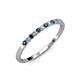 2 - Clara 2.00 mm Blue and White Diamond 10 Stone Wedding Band 