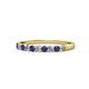 1 - Clara 2.40 mm Blue Sapphire and Diamond 10 Stone Wedding Band 