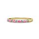 1 - Clara 2.40 mm Pink Tourmaline and Diamond 10 Stone Wedding Band 