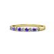 1 - Clara 2.40 mm Iolite and Diamond 10 Stone Wedding Band 