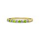 1 - Clara 2.40 mm Peridot and Diamond 10 Stone Wedding Band 