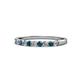 1 - Clara 2.40 mm London Blue Topaz and Diamond 10 Stone Wedding Band 