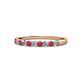 1 - Clara 2.40 mm Ruby and Diamond 10 Stone Wedding Band 