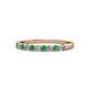 1 - Clara 2.40 mm Emerald and Diamond 10 Stone Wedding Band 
