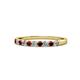 1 - Clara 2.40 mm Red Garnet and Diamond 10 Stone Wedding Band 