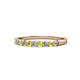 1 - Clara 2.40 mm Yellow and White Diamond 10 Stone Wedding Band 