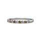 1 - Clara 2.40 mm Smoky Quartz and Diamond 10 Stone Wedding Band 