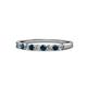 1 - Clara 2.40 mm Blue and White Diamond 10 Stone Wedding Band 