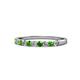 1 - Clara 2.40 mm Green Garnet and Diamond 10 Stone Wedding Band 