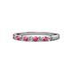 1 - Clara 2.40 mm Rhodolite Garnet and Diamond 10 Stone Wedding Band 