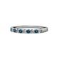 1 - Clara 2.40 mm Blue and White Diamond 10 Stone Wedding Band 