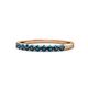 1 - Clara 2.40 mm Blue Diamond 10 Stone Wedding Band 