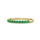 1 - Clara 2.40 mm Emerald 10 Stone Wedding Band 