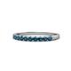 1 - Clara 2.40 mm Blue Diamond 10 Stone Wedding Band 