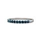 1 - Clara 2.40 mm Blue Diamond 10 Stone Wedding Band 