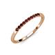 2 - Clara 2.00 mm Red Garnet 10 Stone Wedding Band 
