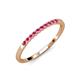 2 - Clara 2.00 mm Rhodolite Garnet 10 Stone Wedding Band 