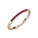 2 - Clara 2.00 mm Ruby 10 Stone Wedding Band 