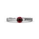 2 - Aine 6.50 mm Round Red Garnet Solitaire Engagement Ring 
